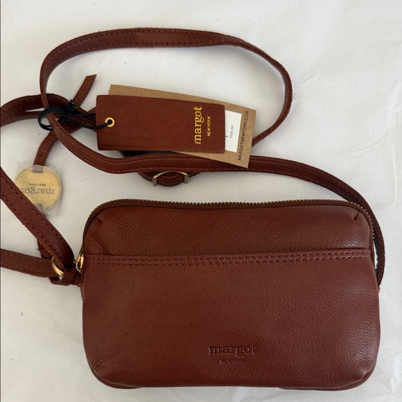 margot Handbags - Margot Ryan Brown Leather Crossbody with Tag